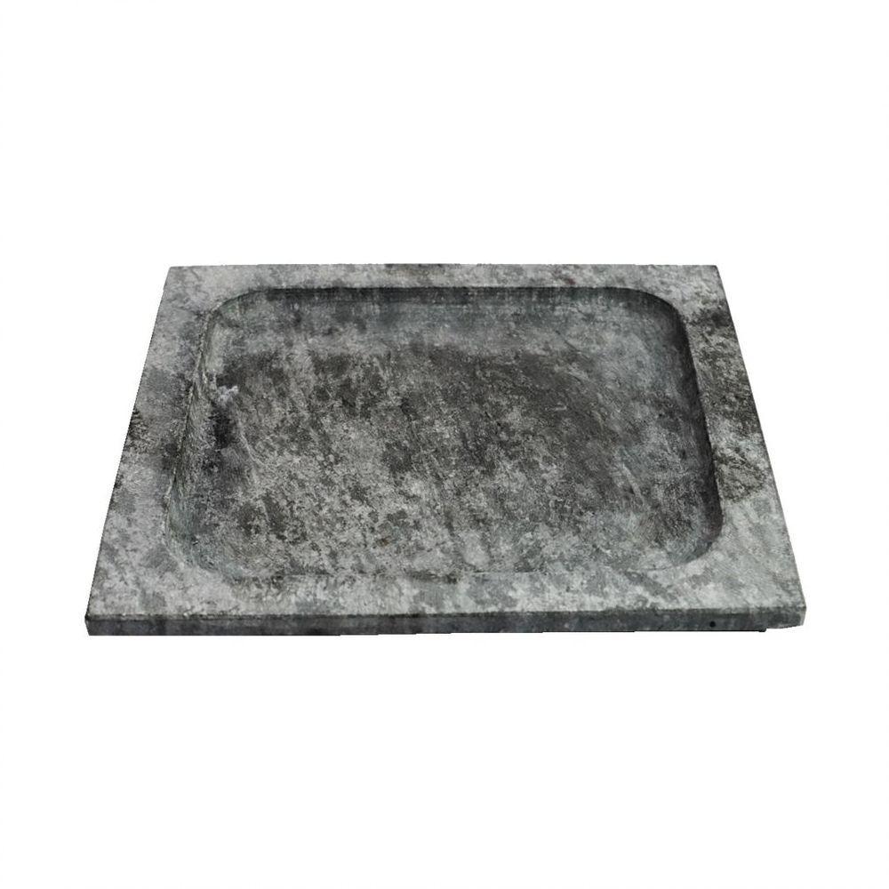 Prato Quadrado Raso Servir Porção Em Pedra Sabão G 24X24. - 1