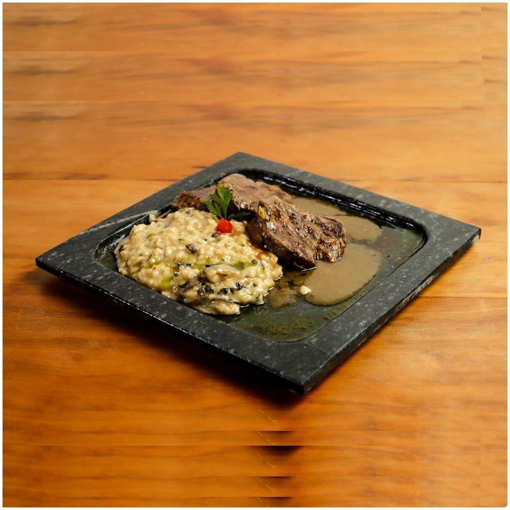 Prato Quadrado Raso Servir Porção Em Pedra Sabão G 24X24. - 2