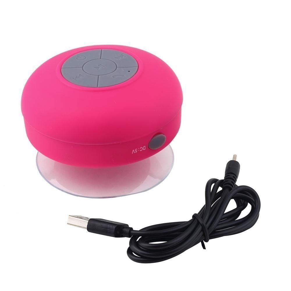 Mini Caixa De Som Portátil Bluetooth Para Banheiro Ventosa Rosa - 1