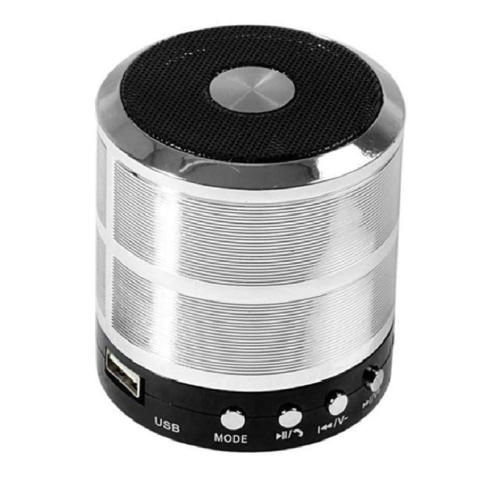 Mini Caixa De Som Portátil Speaker Ws-887 Prata C - 1