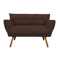Sofá Retrô Namoradeira Anitta Suede Marrom - 1