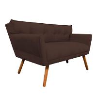Sofá Retrô Namoradeira Anitta Suede Marrom