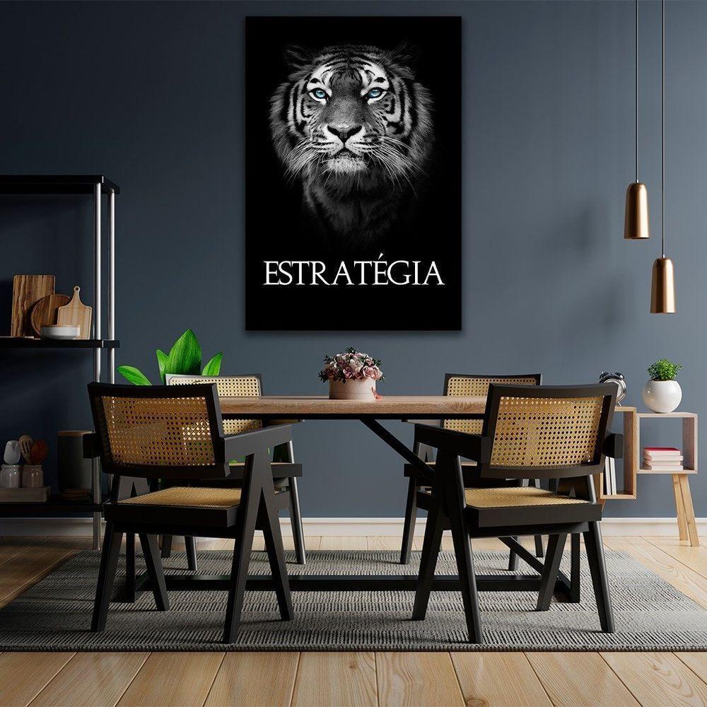 Quadro Tigre Estratégia Br Artes Grande 118x78 - 2