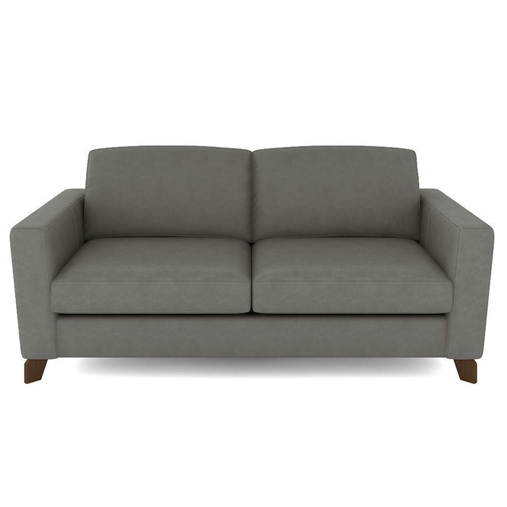 Sofá Sala De Estar Living 3 Lugares 200cm Presley Pés Madeira Veludo Cinza G52 - Gran Belo - 4