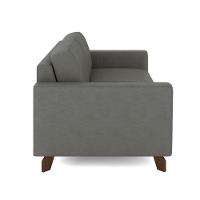 Sofá Sala De Estar Living 3 Lugares 200cm Presley Pés Madeira Veludo Cinza G52 - Gran Belo - 5