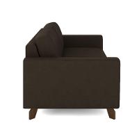 Sofá Sala De Estar Living 3 Lugares 200cm Presley Pés Madeira Veludo Marrom G52 - Gran Belo - 5