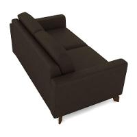 Sofá Sala De Estar Living 3 Lugares 200cm Presley Pés Madeira Veludo Marrom G52 - Gran Belo - 7