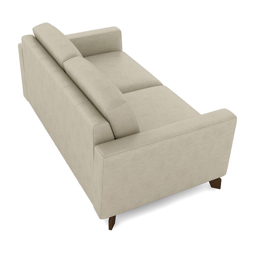 Sofá Sala De Estar Living 3 Lugares 200cm Presley Pés Madeira Veludo Bege G52 - Gran Belo - 6