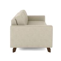 Sofá Sala De Estar Living 3 Lugares 200cm Presley Pés Madeira Veludo Bege G52 - Gran Belo