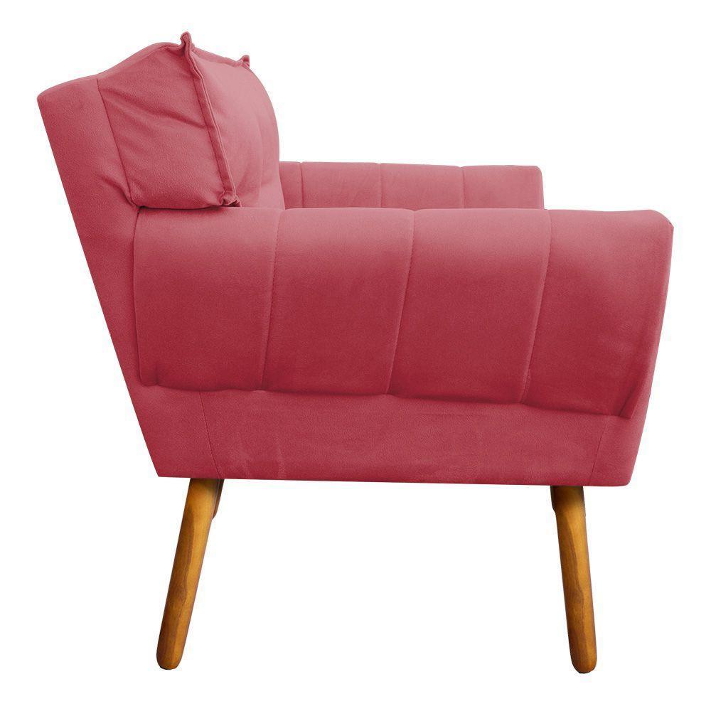 Sofá Retrô Namoradeira Anitta Suede Rose - 3