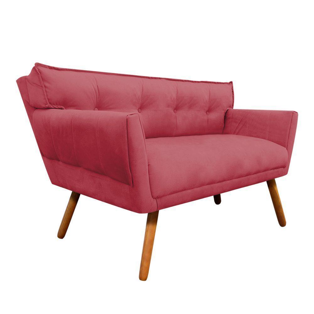 Sofá Retrô Namoradeira Anitta Suede Rose - 4