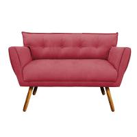 Sofá Retrô Namoradeira Anitta Suede Rose - 1