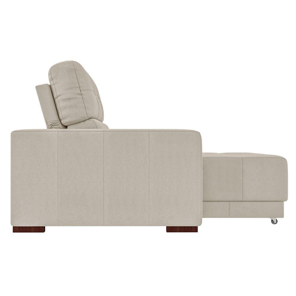 Sofá Sala De Estar Retrátil E Reclinável 5 Lugares Lisboa 320cm Couro Off White G58 - Gran Belo - 2