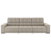 Sofá Sala De Estar Retrátil E Reclinável 5 Lugares Lisboa 320cm Couro Off White G58 - Gran Belo