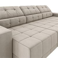 Sofá Sala De Estar Retrátil E Reclinável 5 Lugares Lisboa 320cm Couro Off White G58 - Gran Belo - 5