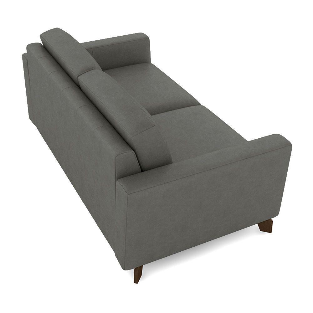 Sofá Sala De Estar Living 3 Lugares 280cm Presley Pés Madeira Veludo Cinza G52 - Gran Belo - 4