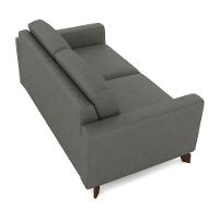 Sofá Sala De Estar Living 3 Lugares 280cm Presley Pés Madeira Veludo Cinza G52 - Gran Belo