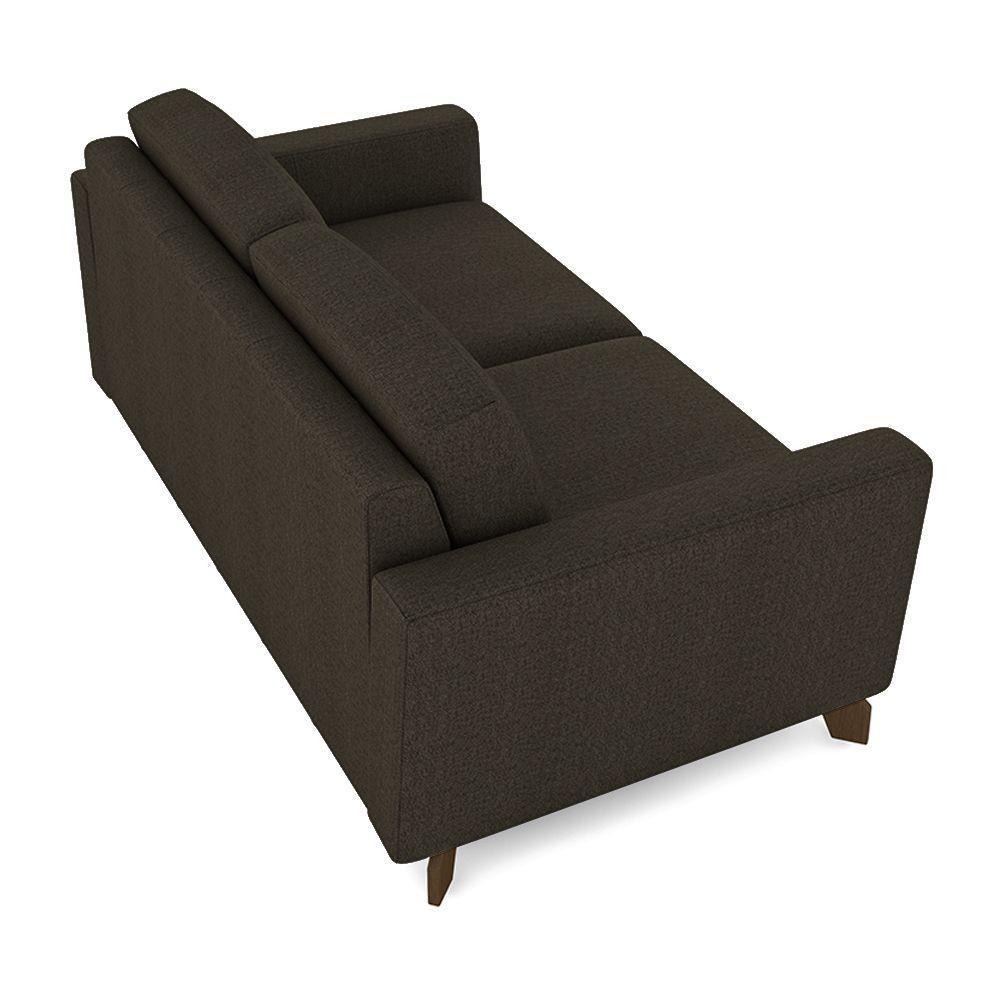 Sofá Sala De Estar Living 3 Lugares 240cm Presley Pés Madeira Linho Marrom G52 - Gran Belo - 2