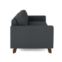 Sofá Sala De Estar Living 3 Lugares 240cm Presley Pés Madeira Linho Cinza Escuro G52 - Gran Belo - 3