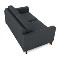 Sofá Sala De Estar Living 3 Lugares 260cm Presley Pés Madeira Linho Cinza Escuro G52 - Gran Belo - 2