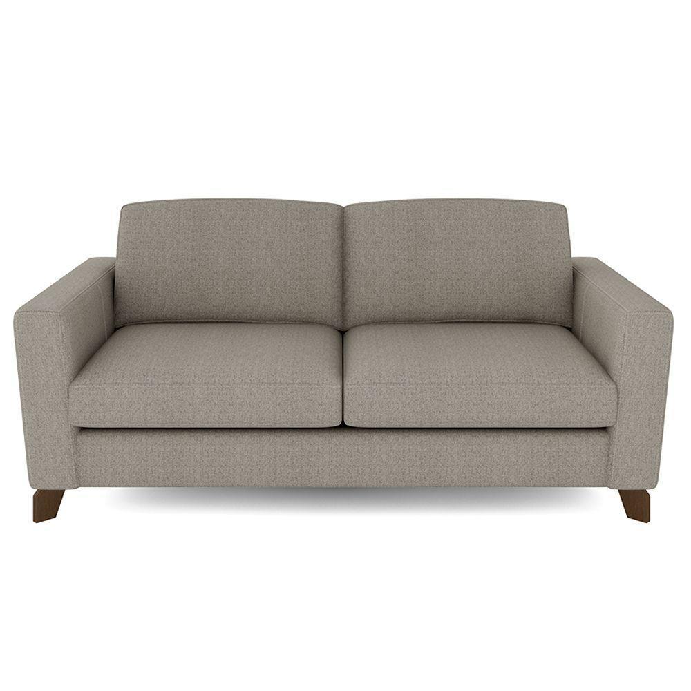 Sofá Sala De Estar Living 3 Lugares 240cm Presley Pés Madeira Linho Cinza Claro G52 - Gran Belo - 4