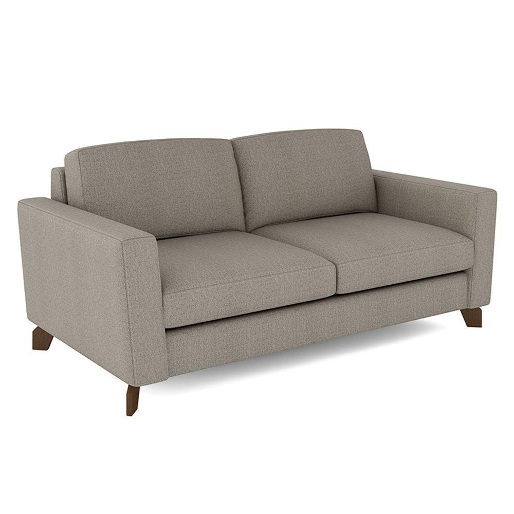 Sofá Sala De Estar Living 3 Lugares 240cm Presley Pés Madeira Linho Cinza Claro G52 - Gran Belo - 6