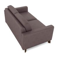 Sofá Sala De Estar Living 3 Lugares 200cm Presley Pés Madeira Veludo Rosê G52 - Gran Belo - 2