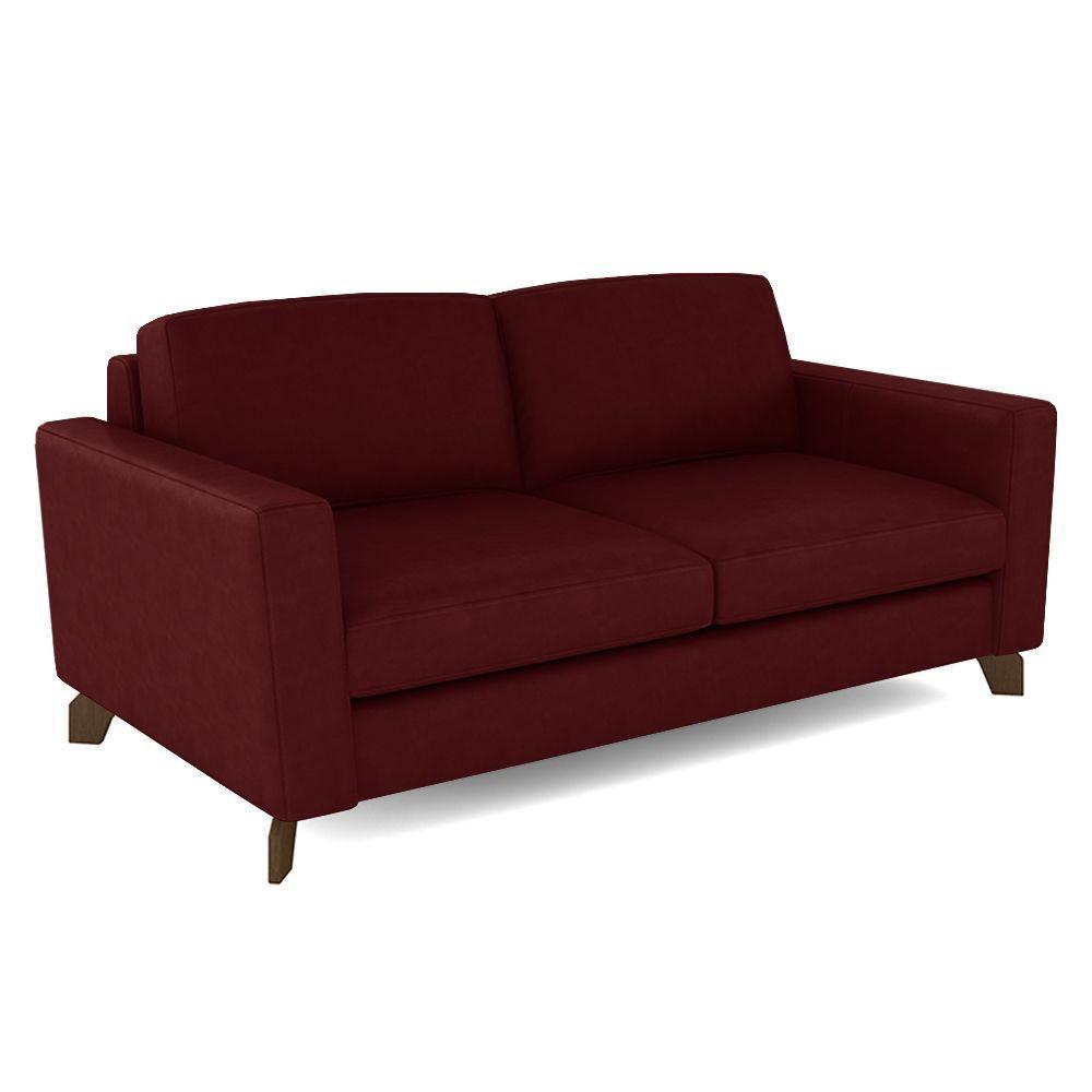 Sofá Sala De Estar Living 3 Lugares 280cm Presley Pés Madeira Veludo Vermelho G52 - Gran Belo - 6