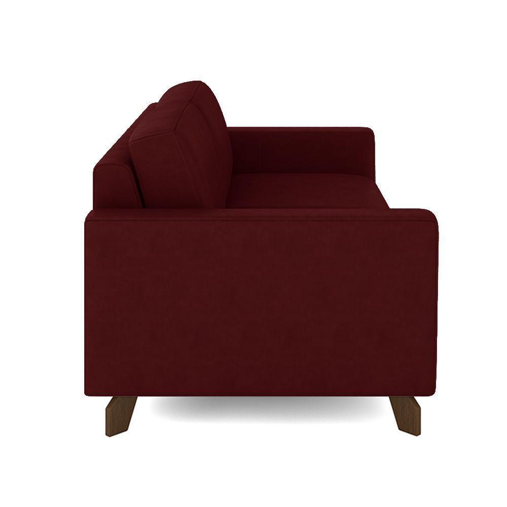 Sofá Sala De Estar Living 3 Lugares 280cm Presley Pés Madeira Veludo Vermelho G52 - Gran Belo - 8