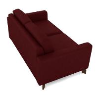 Sofá Sala De Estar Living 3 Lugares 280cm Presley Pés Madeira Veludo Vermelho G52 - Gran Belo - 2