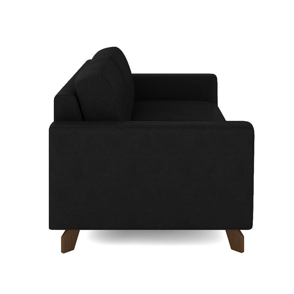 Sofá Sala De Estar Living 3 Lugares 280cm Presley Pés Madeira Veludo Preto G52 - Gran Belo - 2