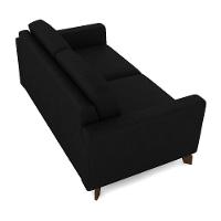 Sofá Sala De Estar Living 3 Lugares 280cm Presley Pés Madeira Veludo Preto G52 - Gran Belo - 5