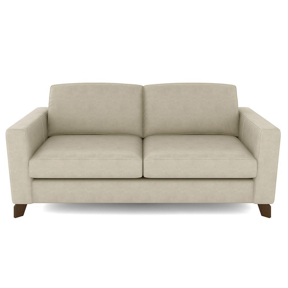 Sofá Sala De Estar Living 3 Lugares 280cm Presley Pés Madeira Veludo Bege G52 - Gran Belo - 7