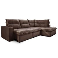 Sofá Solar Com 2 Lugares Direito E Chaise Esquerdo Marrom - 1