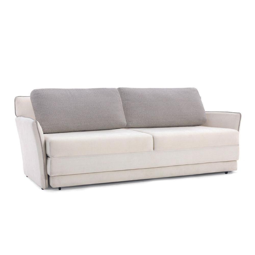 Sofá-cama 3 Lugares Mh-1610 Herval 215 Cm Colchão Casal Linho Cinza Aa - 1