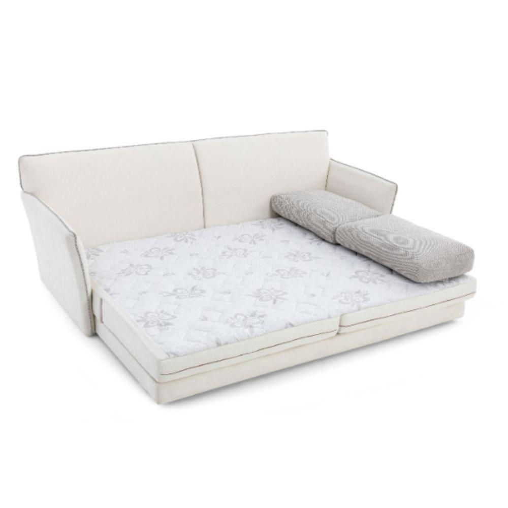 Sofá-cama 3 Lugares Mh-1610 Herval 215 Cm Colchão Casal Linho Cinza Aa - 3