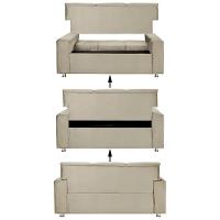 Sófa 3 Lugares Fixo Tokyo Veludo Bege Marfim - Speciale Home Bege - 9