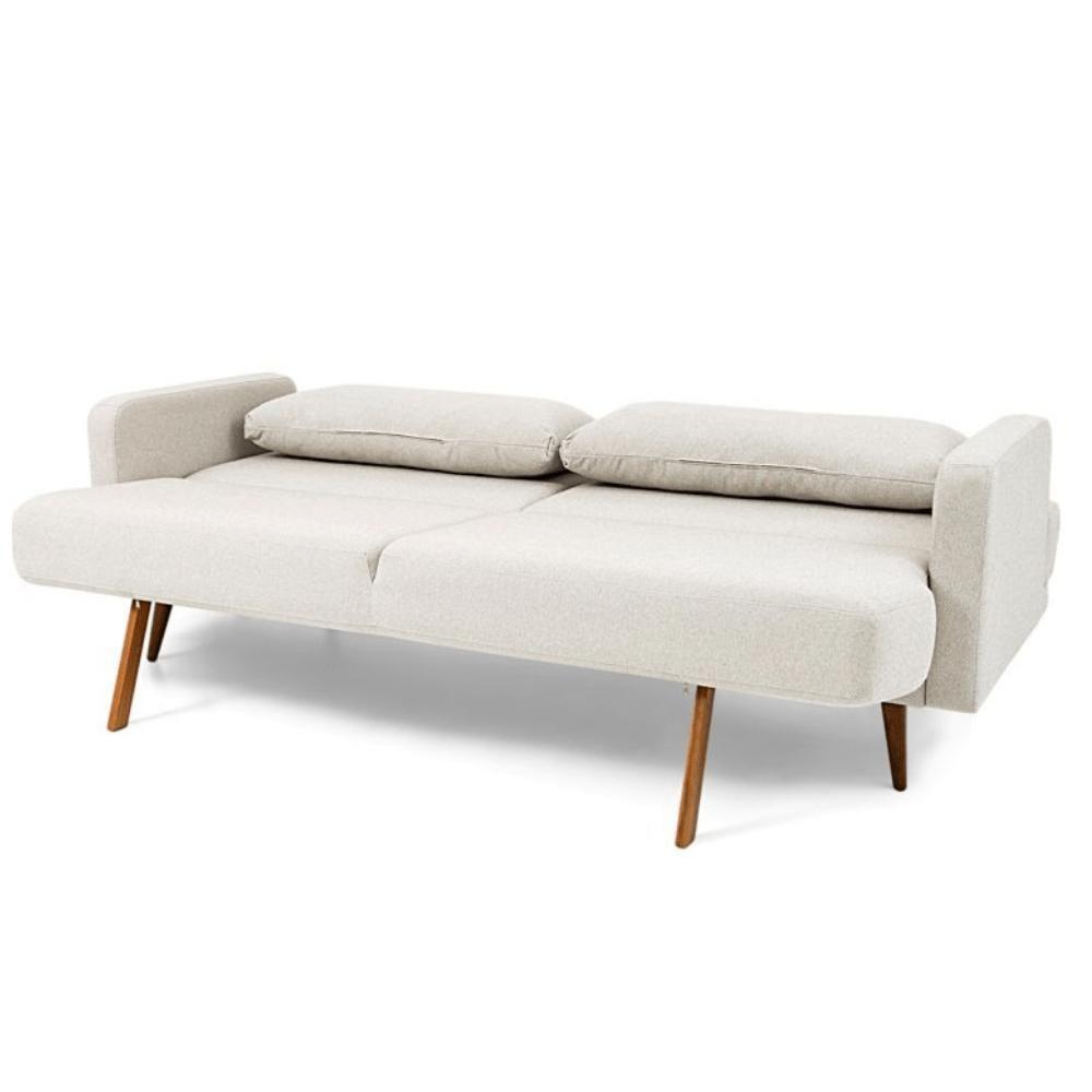 Sofá-Cama 3 Lugares Mh-1605 Herval Com Usb Linho Bege C - 4