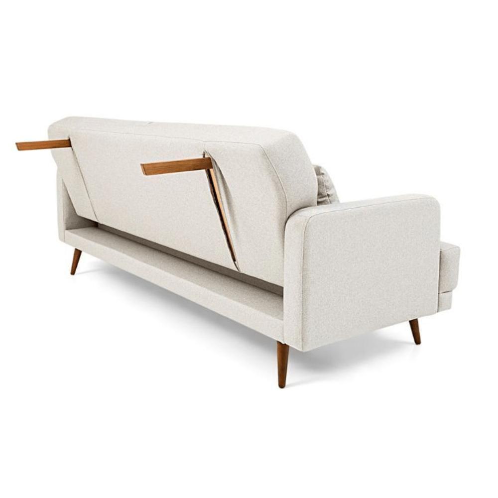 Sofá-Cama 3 Lugares Mh-1605 Herval Com Usb Linho Bege C - 6