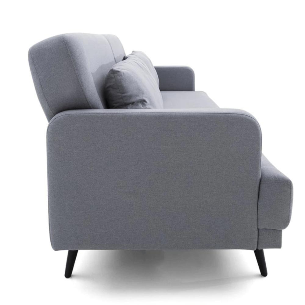 Sofá-Cama 3 Lugares Mh-1605 Herval Com Usb Linho Cinza Escuro C1 - 3