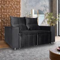 Sófa Retrátil E Reclinável 2 Lugares Madri Veludo Cinza Speciale Home Cinza - 1