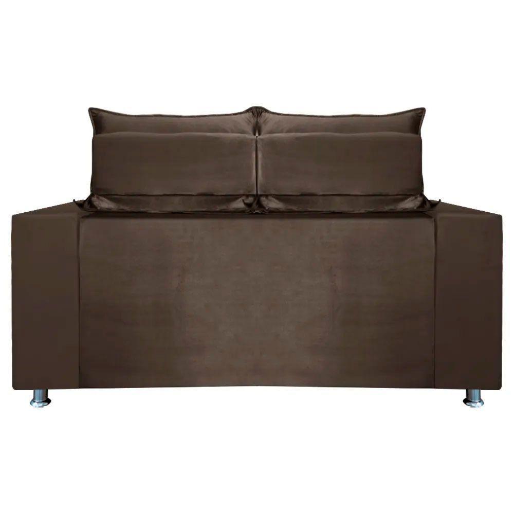 Sófa Retrátil E Reclinável 2 Lugares Madri Veludo Marrom Speciale Home Marrom - 3