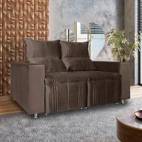 Sófa Retrátil E Reclinável 2 Lugares Madri Veludo Marrom Speciale Home Marrom - 1