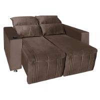 Sófa Retrátil E Reclinável 2 Lugares Madri Veludo Marrom Speciale Home Marrom