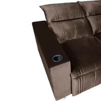 Sófa Retrátil E Reclinável 2 Lugares Madri Veludo Marrom Speciale Home Marrom - 7