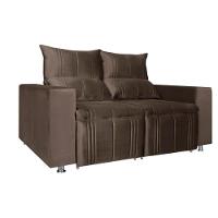 Sófa Retrátil E Reclinável 2 Lugares Madri Veludo Marrom Speciale Home Marrom - 9