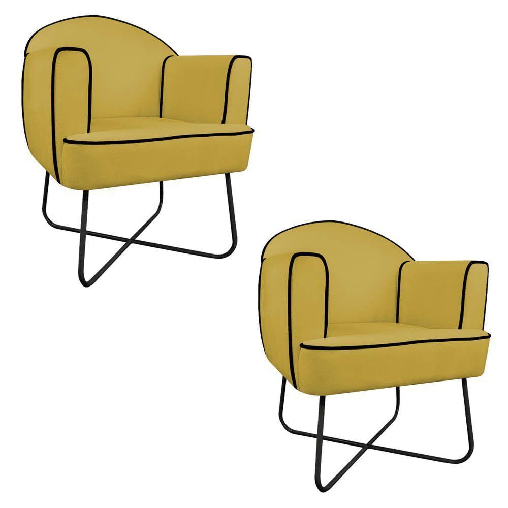 02 Poltronas Athena Base X Suede - 1