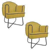 02 Poltronas Athena Base X Suede - 1