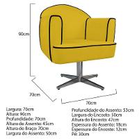 02 Poltronas Athena Base Giratória Metal Corano - 5