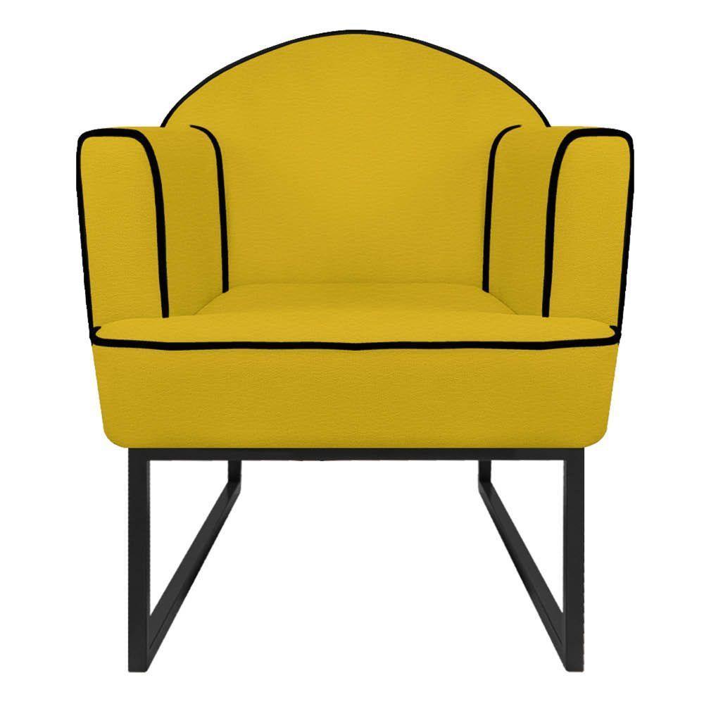 02 Poltronas Athena Base De Ferro Preta Corano - 6